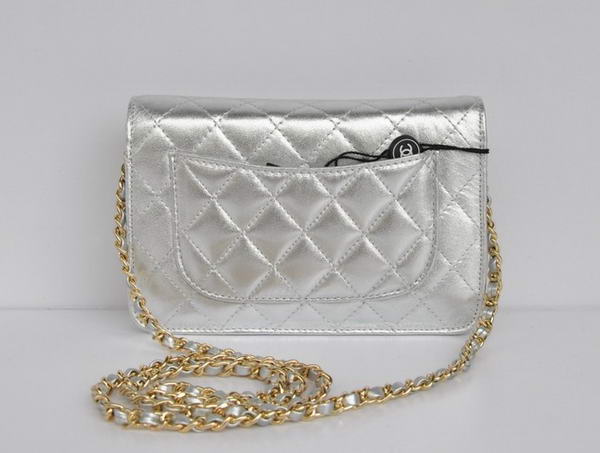 New Color Chanel A33814 Silver Sheepskin Leather Flap Bag Gold New Color Chanel A33814 Silver Sheepskin Leather Flap Bag Gold