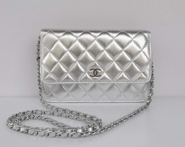 New Color Chanel A33814 Silver Sheepskin Leather Flap Bag Silver New Color Chanel A33814 Silver Sheepskin Leather Flap Bag Silver