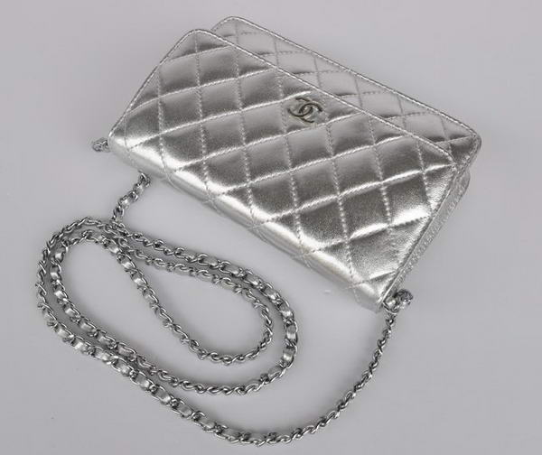 New Color Chanel A33814 Silver Sheepskin Leather Flap Bag Silver New Color Chanel A33814 Silver Sheepskin Leather Flap Bag Silver