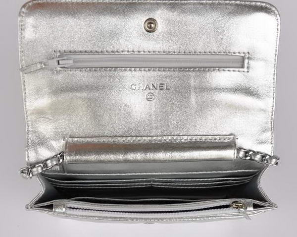 New Color Chanel A33814 Silver Sheepskin Leather Flap Bag Silver New Color Chanel A33814 Silver Sheepskin Leather Flap Bag Silver