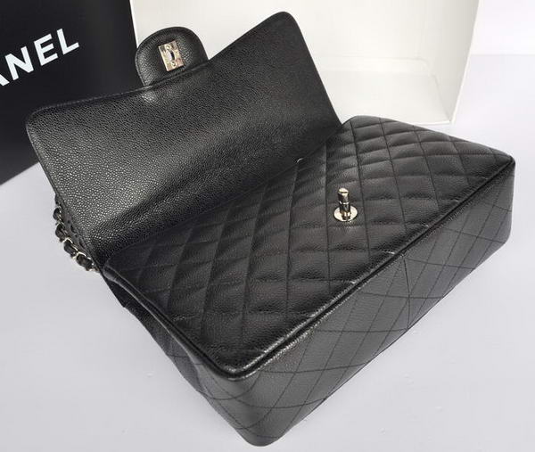 Fashion Chanel Original Caviar Leather Classic Flap Bag A28600 Black Silver Fashion Chanel Original Caviar Leather Classic Flap Bag A28600 Black Silver