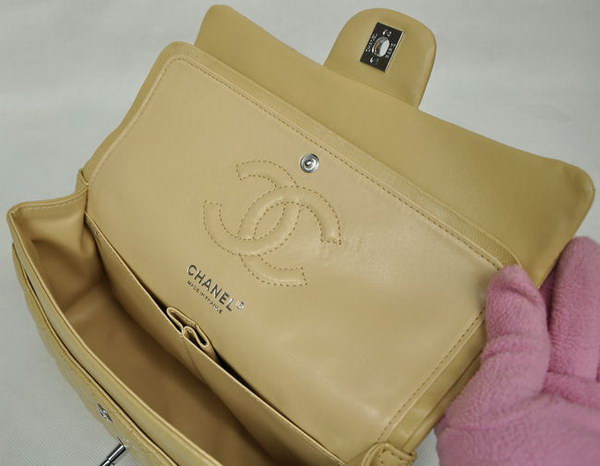 Chanel Classic Flap Bag 1112 Apricot Leather Silver Hardware Chanel Classic Flap Bag 1112 Apricot Leather Silver Hardware