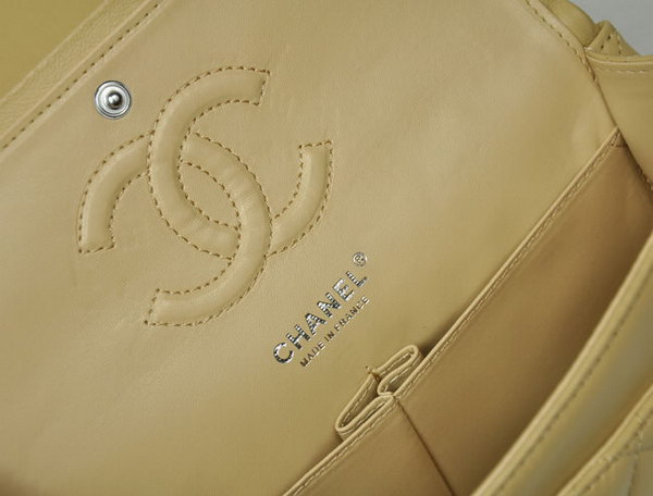 Chanel Classic Flap Bag 1112 Apricot Leather Silver Hardware Chanel Classic Flap Bag 1112 Apricot Leather Silver Hardware