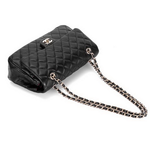Chanel 2.55 Classic Series Flap Bag 1112 Black Leather Golden Hardware Chanel 2.55 Classic Series Flap Bag 1112 Black Leather Golden Hardware