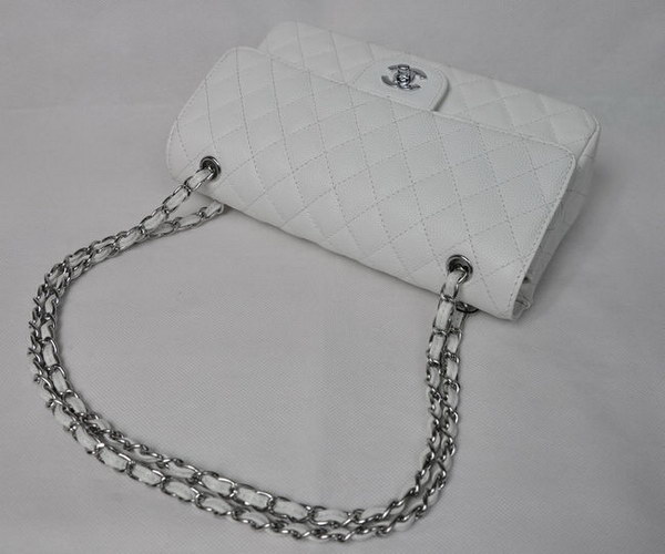 Chanel 2.55 Quilted Flap Bag 1112 White with Silver Hardware Chanel 2.55 Quilted Flap Bag 1112 White with Silver Hardware