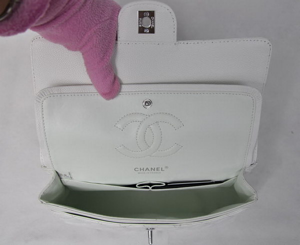Chanel 2.55 Quilted Flap Bag 1112 White with Silver Hardware Chanel 2.55 Quilted Flap Bag 1112 White with Silver Hardware