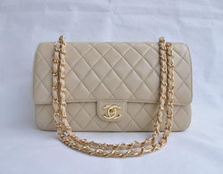 Chanel Classic 2.55 Series Apricot Lambskin Golden Chain Quilted Flap Bag 1113 Chanel Classic 2.55 Series Apricot Lambskin Golden Chain Quilted Flap Bag 1113