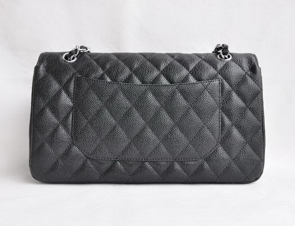 Chanel Classic 2.55 Series Black Caviar Silver Chain Quilted Flap Bag 1113 Chanel Classic 2.55 Series Black Caviar Silver Chain Quilted Flap Bag 1113
