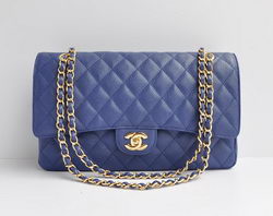 Chanel Classic 2.55 Series Blue Caviar Golden Chain Quilted Flap Bag 1113 Chanel Classic 2.55 Series Blue Caviar Golden Chain Quilted Flap Bag 1113