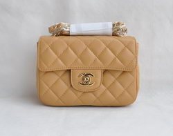 Chanel Classic Apricot Lambskin Golden Chain Quilted Flap Bag 1115 Chanel Classic Apricot Lambskin Golden Chain Quilted Flap Bag 1115