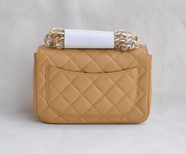 Chanel Classic Apricot Lambskin Golden Chain Quilted Flap Bag 1115 Chanel Classic Apricot Lambskin Golden Chain Quilted Flap Bag 1115