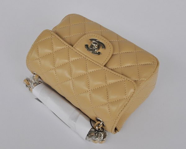 Chanel Classic Apricot Lambskin Silver Chain Quilted Flap Bag 1115 Chanel Classic Apricot Lambskin Silver Chain Quilted Flap Bag 1115