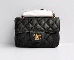 Chanel Classic Black Caviar Golden Chain Quilted Flap Bag Chanel Classic Black Caviar Golden Chain Quilted Flap Bag