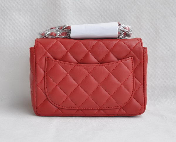 Chanel Classic Red Lambskin Silver Chain Quilted Flap Bag 1115 Chanel Classic Red Lambskin Silver Chain Quilted Flap Bag 1115