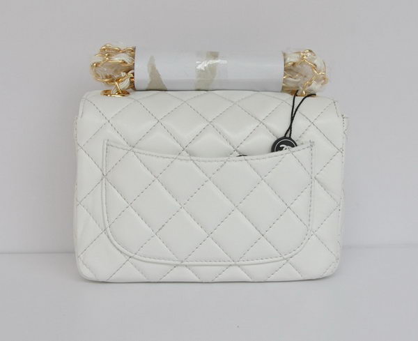 Chanel Classic White Lambskin Golden Chain Quilted Flap Bag 1115 Chanel Classic White Lambskin Golden Chain Quilted Flap Bag 1115