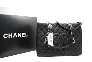 Chanel GST Caviar Leather Coco Bag A36092 Black Silver Chanel GST Caviar Leather Coco Bag A36092 Black Silver