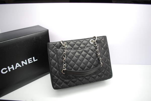 Chanel GST Caviar Leather Coco Bag A36092 Black Silver Chanel GST Caviar Leather Coco Bag A36092 Black Silver