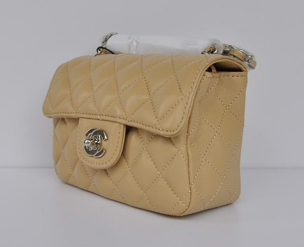 Cheap Chanel Classic mini Flap Bag 1115 Apricot Sheepskin Silver Hardware Cheap Chanel Classic mini Flap Bag 1115 Apricot Sheepskin Silver Hardware