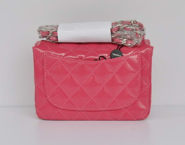 Cheap Chanel Classic mini Flap Bag 1115 Peach Patent Silver Hardware Cheap Chanel Classic mini Flap Bag 1115 Peach Patent Silver Hardware