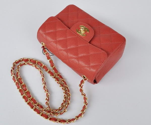Cheap Chanel Classic mini Flap Bag 1115 Red Leather Golden Hardware Cheap Chanel Classic mini Flap Bag 1115 Red Leather Golden Hardware
