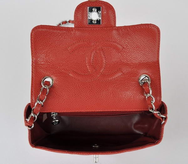 Cheap Chanel Classic mini Flap Bag 1115 Red Leather Silver Hardware Cheap Chanel Classic mini Flap Bag 1115 Red Leather Silver Hardware