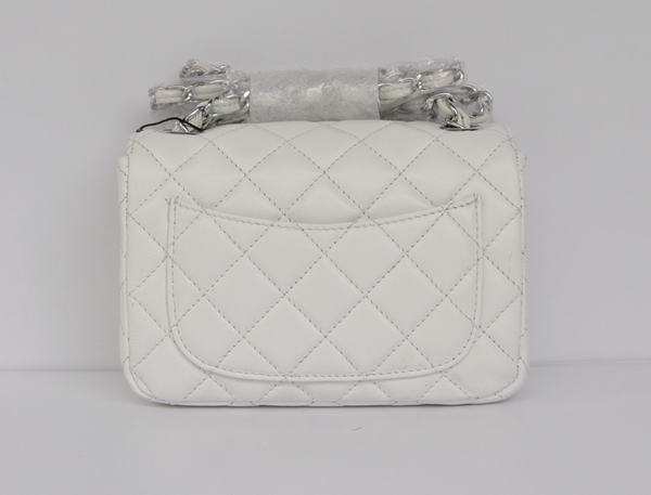 Cheap Chanel Classic mini Flap Bag 1115 White Sheepskin Silver Hardware Cheap Chanel Classic mini Flap Bag 1115 White Sheepskin Silver Hardware