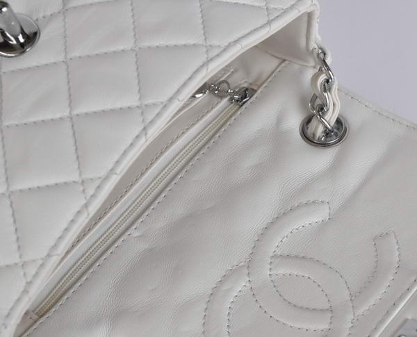 Cheap Chanel Classic mini Flap Bag 1115 White Sheepskin Silver Hardware Cheap Chanel Classic mini Flap Bag 1115 White Sheepskin Silver Hardware