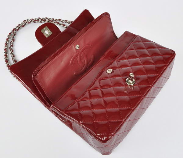 Cheap Chanel 2.55 Series Flap Bag 1112 Maroon Patent Leather Silver Hardware Cheap Chanel 2.55 Series Flap Bag 1112 Maroon Patent Leather Silver Hardware