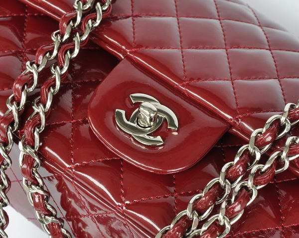 Cheap Chanel 2.55 Series Flap Bag 1112 Maroon Patent Leather Silver Hardware Cheap Chanel 2.55 Series Flap Bag 1112 Maroon Patent Leather Silver Hardware