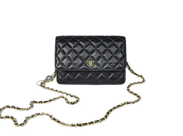 Cheap Chanel Mini Flap Bag A33814 Black Lambskin Golden