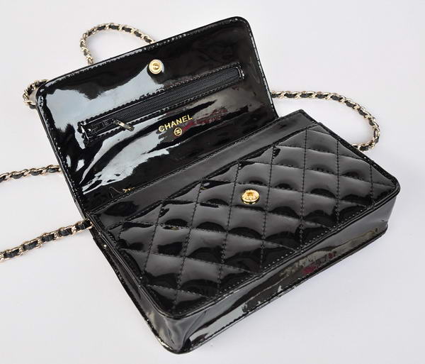 Cheap Chanel Mini Flap Bag A33814 Black Patent Golden Cheap Chanel Mini Flap Bag A33814 Black Patent Golden