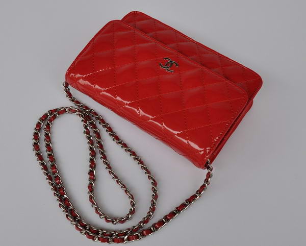 Cheap Chanel Mini Flap Bag A33814 Red Patent Silver Cheap Chanel Mini Flap Bag A33814 Red Patent Silver