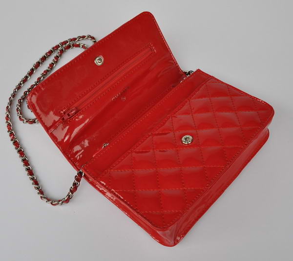Cheap Chanel Mini Flap Bag A33814 Red Patent Silver Cheap Chanel Mini Flap Bag A33814 Red Patent Silver