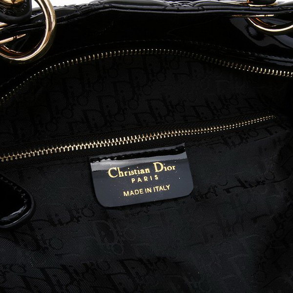 Dior Tote Bags Patent Leather Black 44561 Dior Tote Bags Patent Leather Black 44561