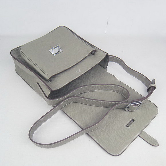 Hermes Gray Cow Leather Messenger Bags H2811 Hermes Gray Cow Leather Messenger Bags H2811