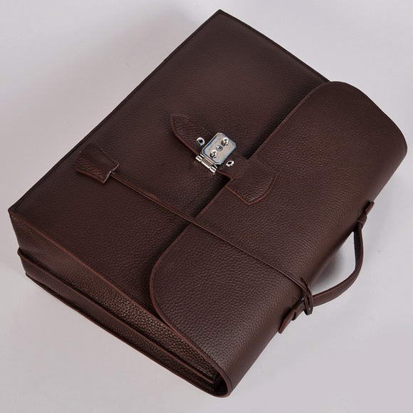 Hermes Sac Depeche 38cm Briefcase Clemence Brown Hermes Sac Depeche 38cm Briefcase Clemence Brown