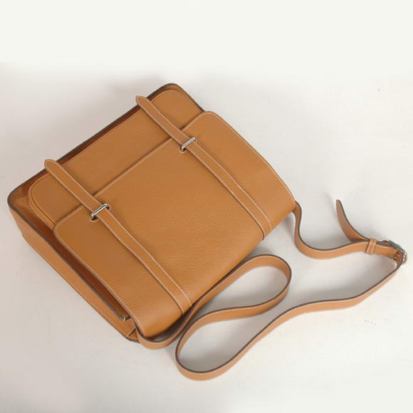 Hermes Steve 35CM Messenger Bag Clemence Leather Camel Hermes Steve 35CM Messenger Bag Clemence Leather Camel