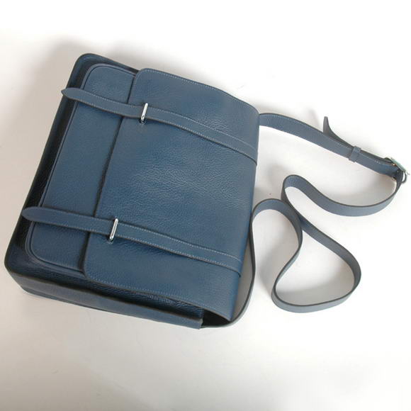 Hermes Steve 35CM Messenger Bag Clemence Leather Dark Blue Hermes Steve 35CM Messenger Bag Clemence Leather Dark Blue