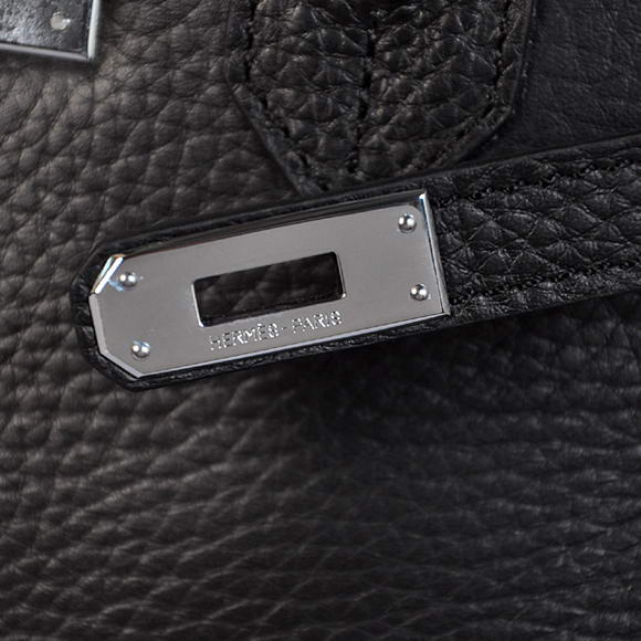 Hermes Birkin 25CM Tote Bags Togo Leather Black Silver Hermes Birkin 25CM Tote Bags Togo Leather Black Silver