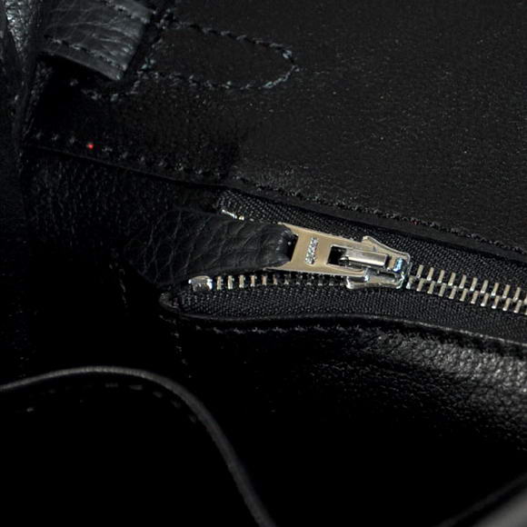 Hermes Birkin 25CM Tote Bags Togo Leather Black Silver Hermes Birkin 25CM Tote Bags Togo Leather Black Silver