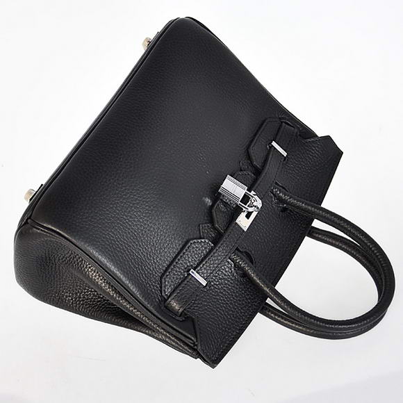 Hermes Birkin 25CM Tote Bags Togo Leather Black Silver Hermes Birkin 25CM Tote Bags Togo Leather Black Silver