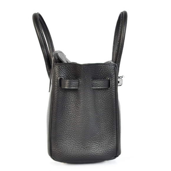 Hermes Birkin 25CM Tote Bags Togo Leather Black Silver Hermes Birkin 25CM Tote Bags Togo Leather Black Silver