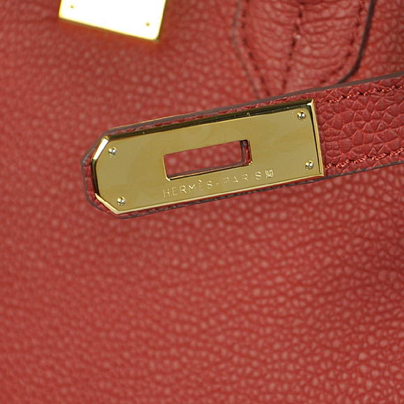 Hermes Birkin 30CM Tote Bags Bordeaux Smooth Leather Gold