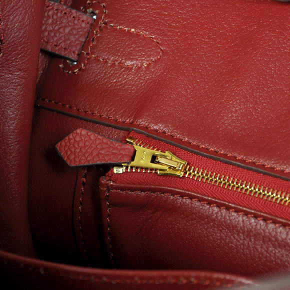Hermes Birkin 30CM Tote Bags Bordeaux Smooth Leather Gold