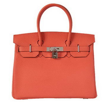 Hermes Birkin 30CM Tote Bags Pompadour Grain Leather Silver Hermes Birkin 30CM Tote Bags Pompadour Grain Leather Silver
