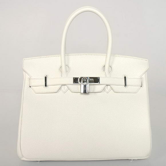 Hermes Birkin 30CM Tote Bags Smooth Togo Leather White Hermes Birkin 30CM Tote Bags Smooth Togo Leather White