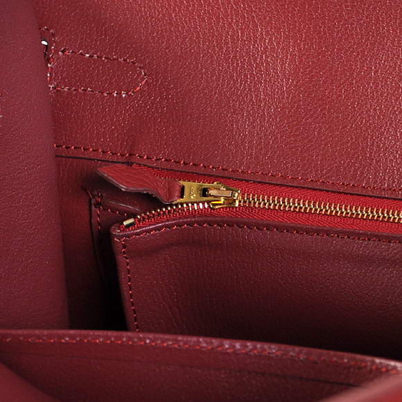 Hermes Birkin 35CM Tote Bags Togo Leather Bordeaux Golden