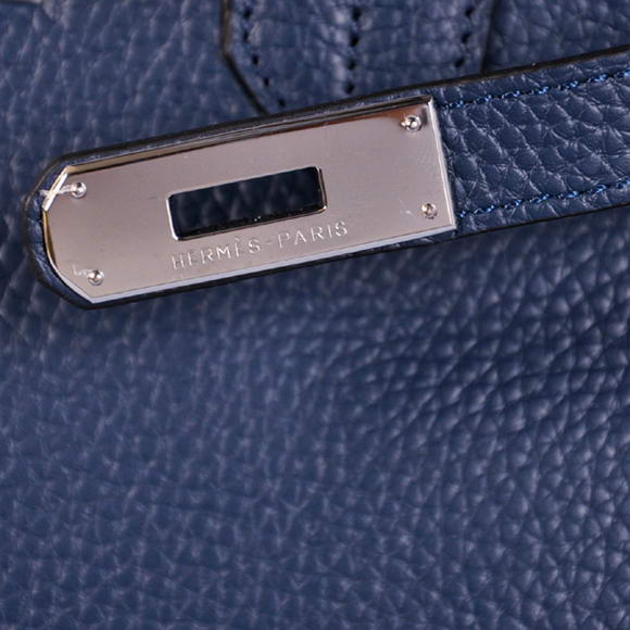 Hermes Birkin 35CM Tote Bags Togo Leather Dark Blue Silver Hermes Birkin 35CM Tote Bags Togo Leather Dark Blue Silver
