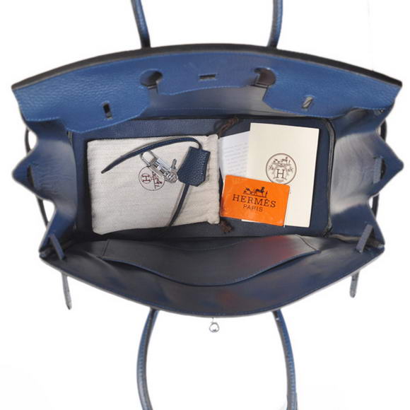 Hermes Birkin 35CM Tote Bags Togo Leather Dark Blue Silver Hermes Birkin 35CM Tote Bags Togo Leather Dark Blue Silver