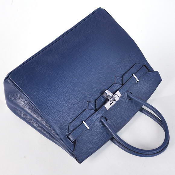 Hermes Birkin 35CM Tote Bags Togo Leather Dark Blue Silver Hermes Birkin 35CM Tote Bags Togo Leather Dark Blue Silver